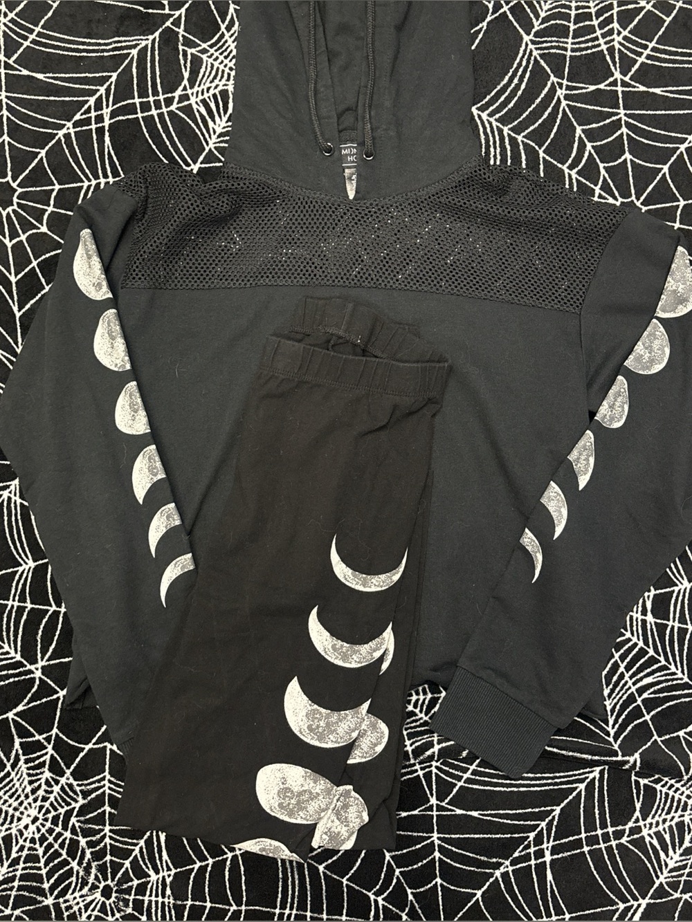 Hot Topic Black Moon Phase Track Pants & Joggers